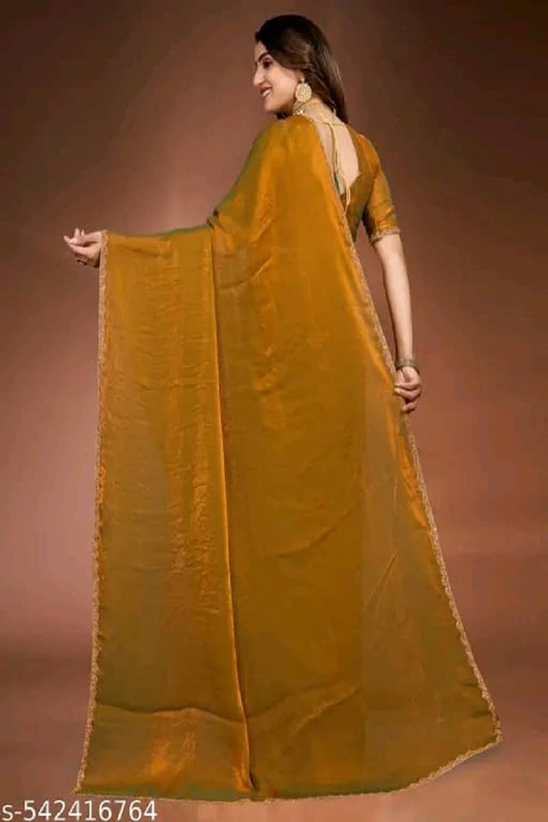 supalee Tex Chiffon Solid Phulkari saree With Unstitched Blouse Piece ( Gold ) supalee Tex Chiffon Solid Phulkari saree With Unstitched Blouse Piece ( Gold )