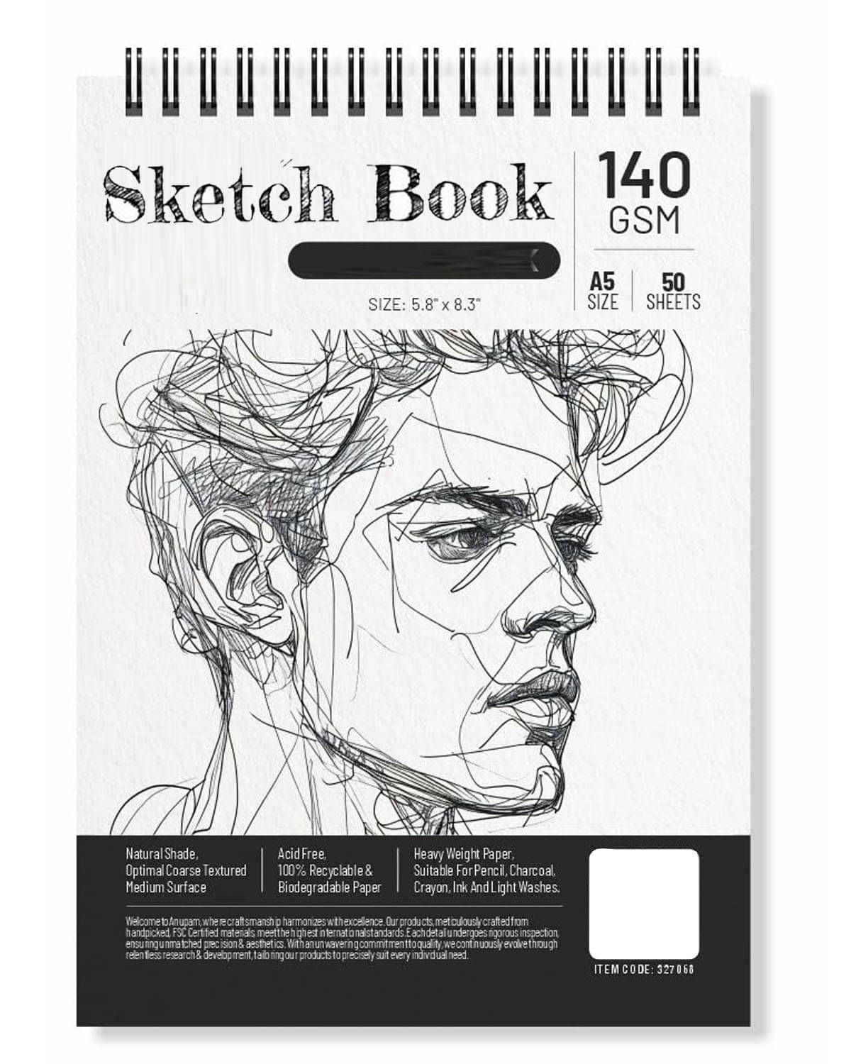 viDixn (VDX-6) A5 SketchBook | 50 Sheet | 140GSM | Durable Acid Free Drawing Paper |Top Spiral-Bound Sketchpad for Artists Kids & Professionals for Marker Colored Pencil Charcoal viDixn (VDX-6) A5 SketchBook | 50 Sheet | 140GSM | Durable Acid Free Drawing Paper |Top Spiral-Bound Sketchpad for Artists Kids & Professionals for Marker Colored Pencil Charcoal