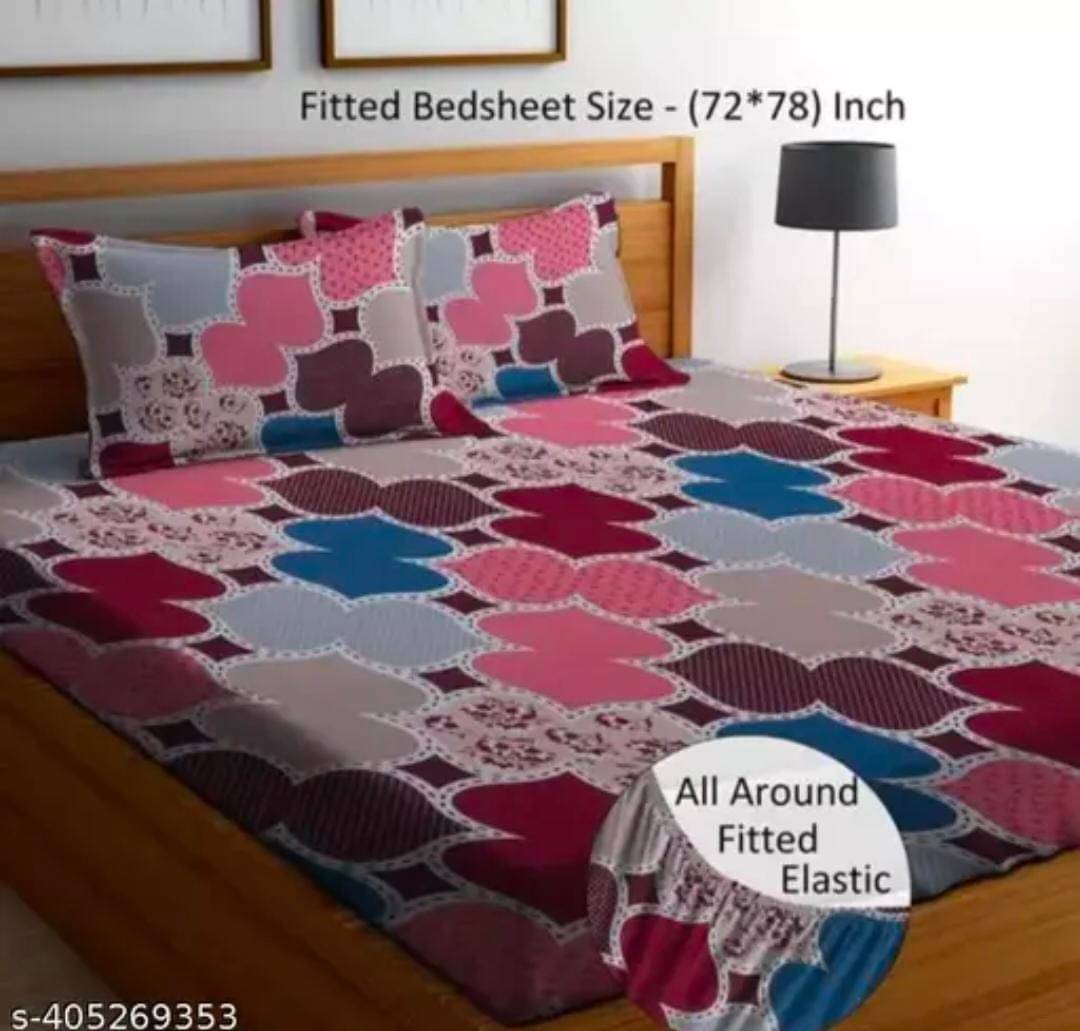 Aavya Microfibre Abstract Fitted ( Queen Size ) - Multi Aavya Microfibre Abstract Fitted ( Queen Size ) - Multi
