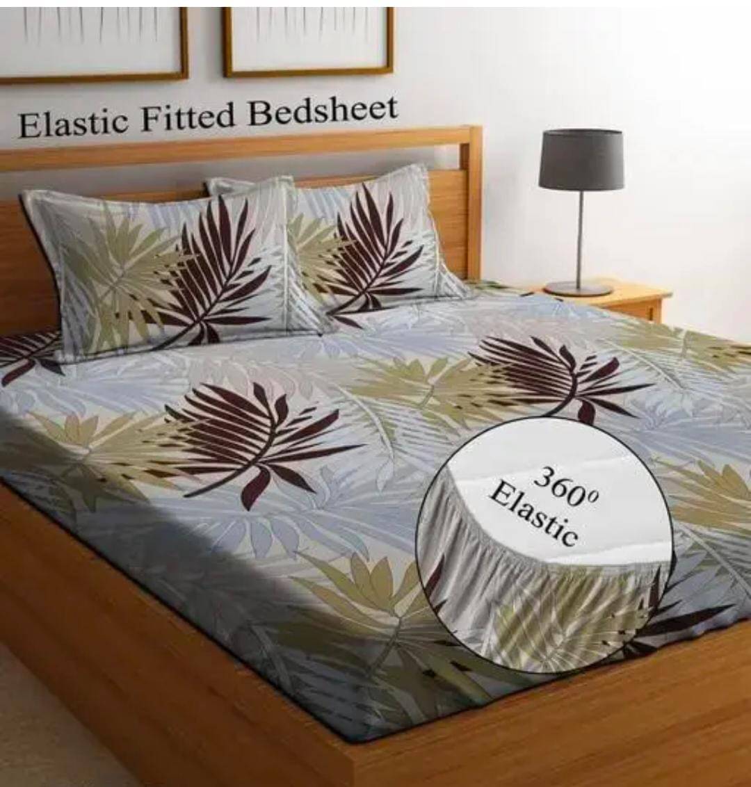     			Aavya Microfibre Abstract Fitted ( Queen Size ) - Multi
