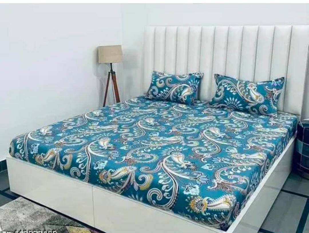     			Aavya Microfibre Abstract Fitted ( Queen Size ) - Multi