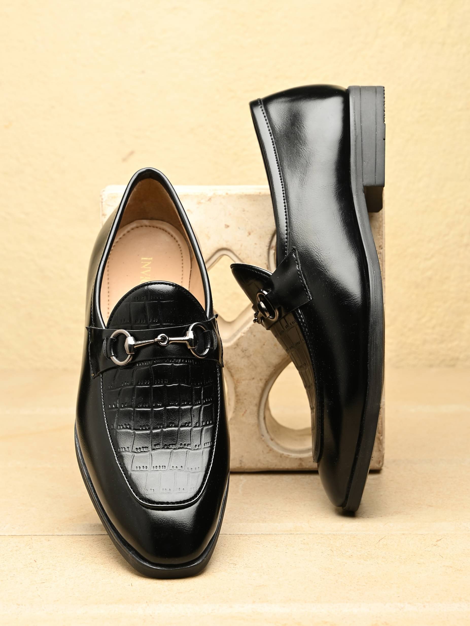     			Afrojack Black Men's Derby Formal Shoes
