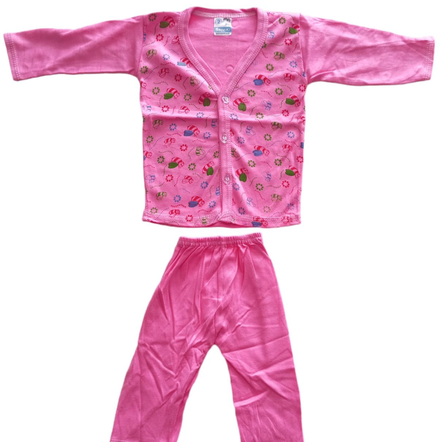 Baba Suit for Baby Boy and Baby Girls Full Sleeves T-Shirt with Pyjama Pants, Random Print, Multicolor.     			Baba Suit for Baby Boy and Baby Girls Full Sleeves T-Shirt with Pyjama Pants, Random Print, Multicolor.