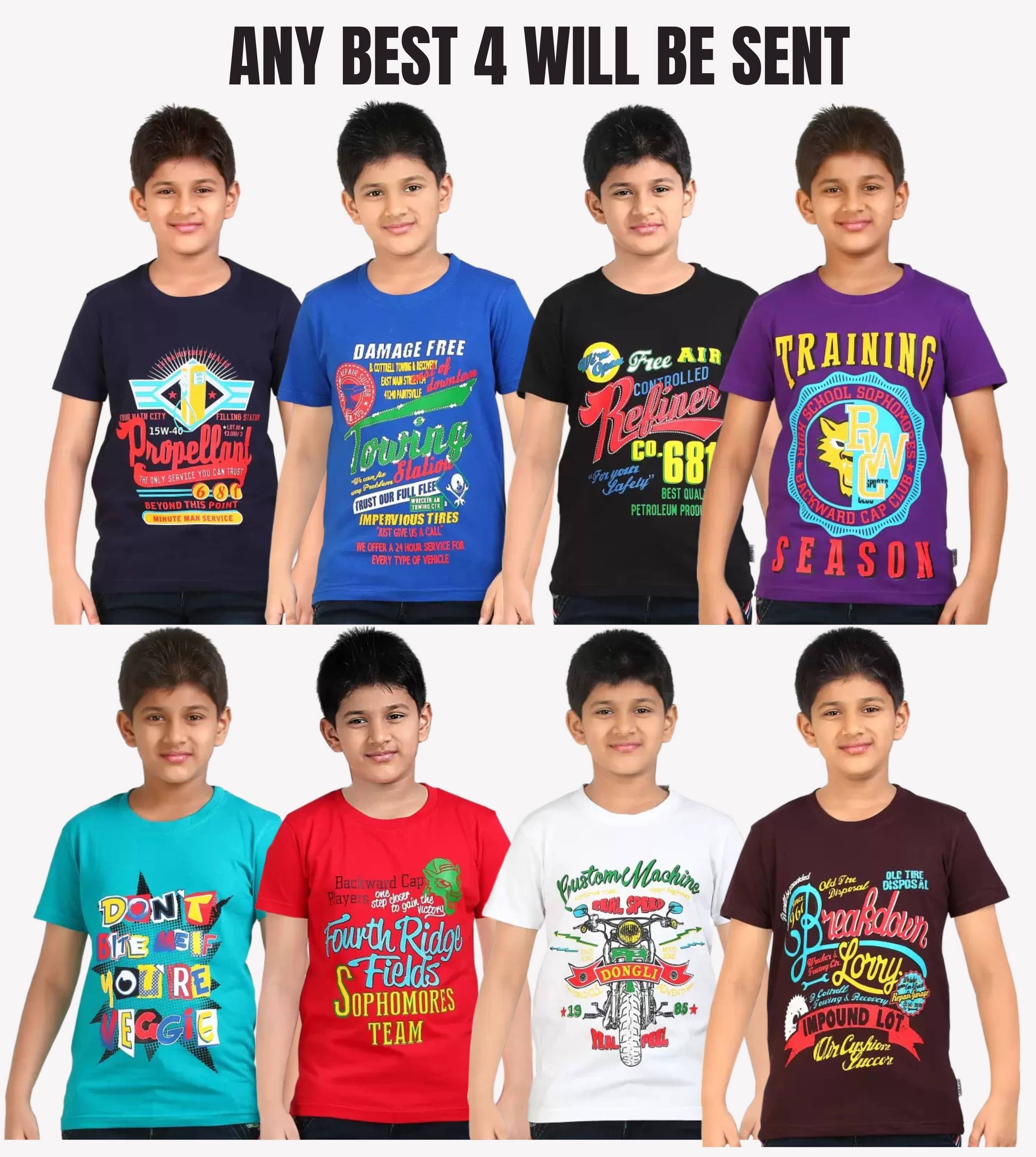     			Belive in yourself Pack of 4 Boys Cotton T-Shirt ( Multicolor 1 )