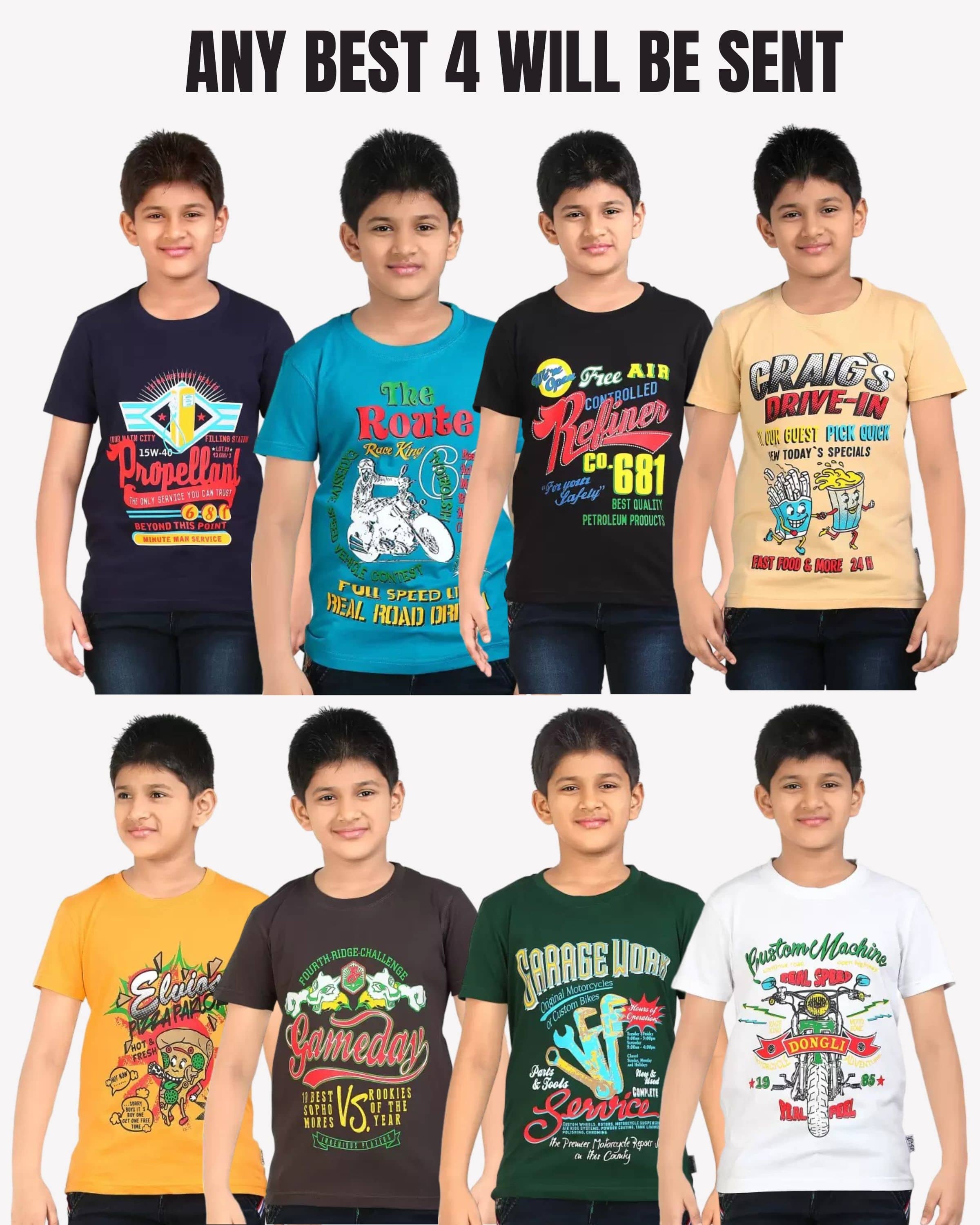 Belive in yourself Pack of 4 Boys Cotton T-Shirt ( Multicolor 4 )