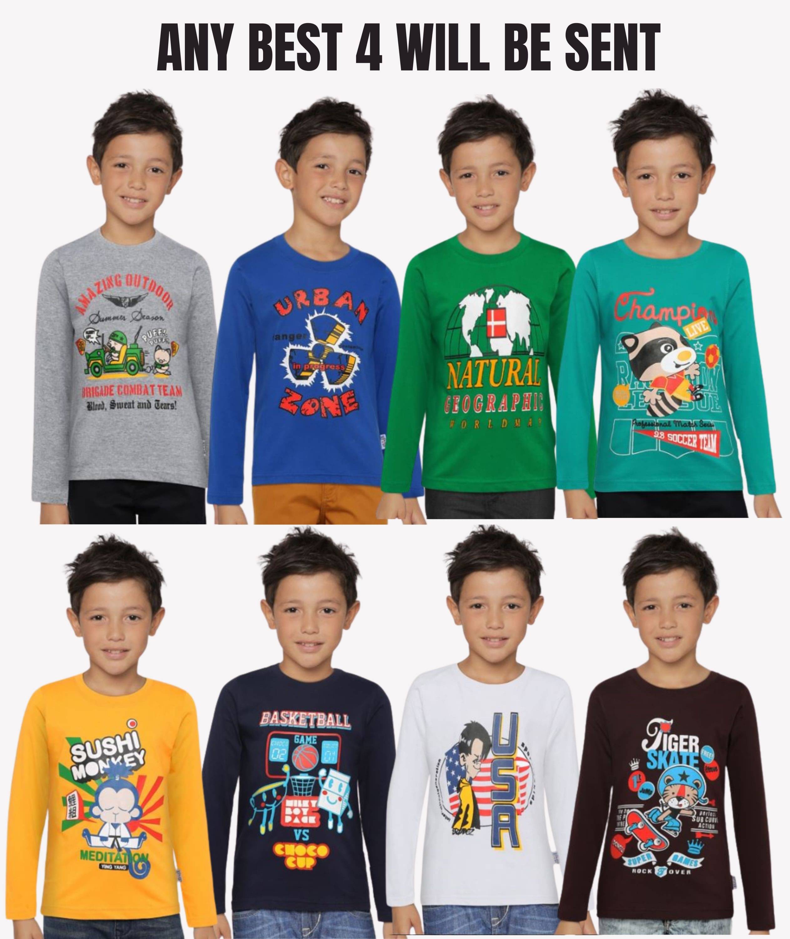     			Belive in yourself Pack of 4 Boys Cotton T-Shirt ( Multicolor 2 )