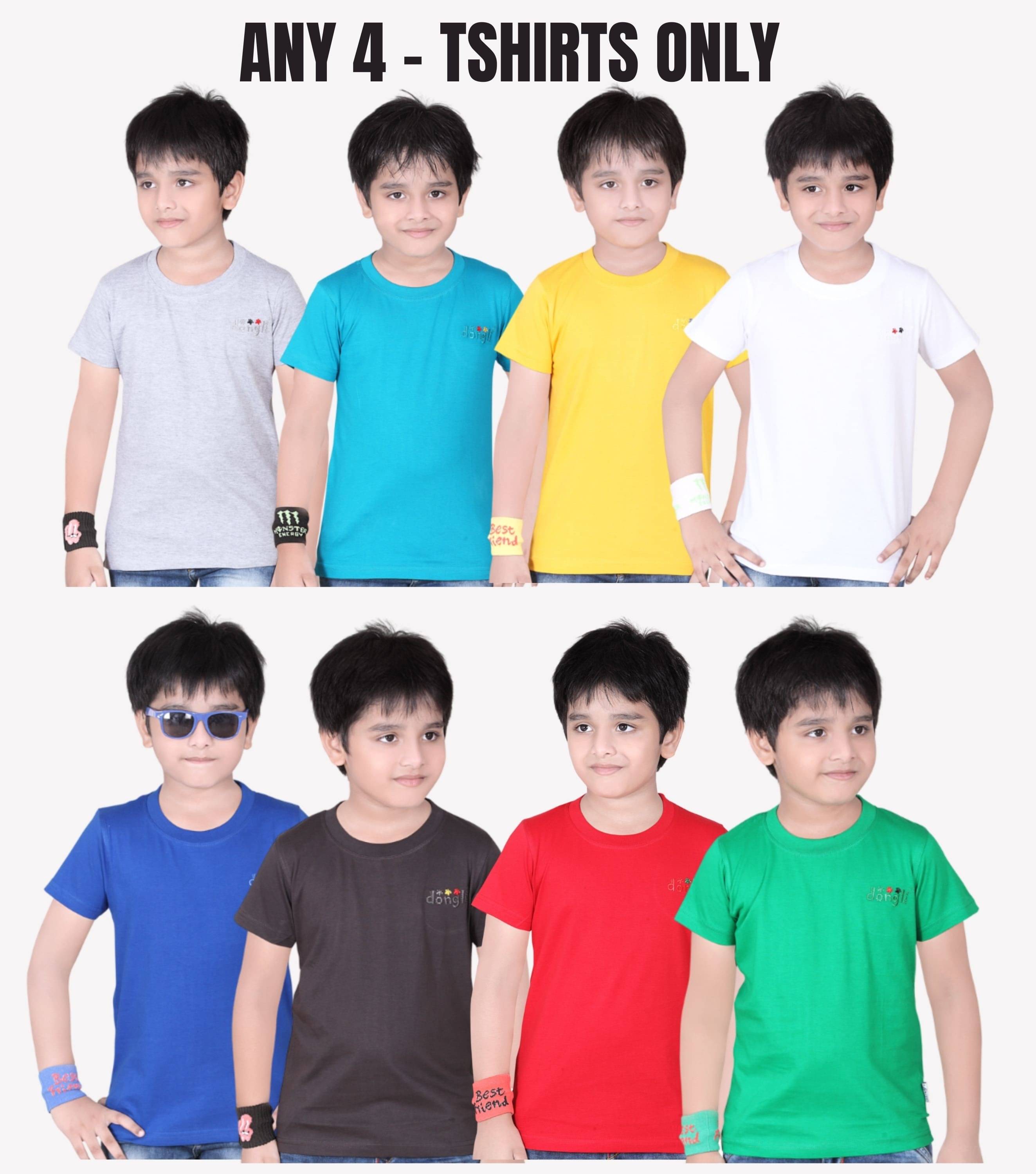     			Belive in yourself Pack of 4 Boys Cotton T-Shirt ( Multicolor 1 )
