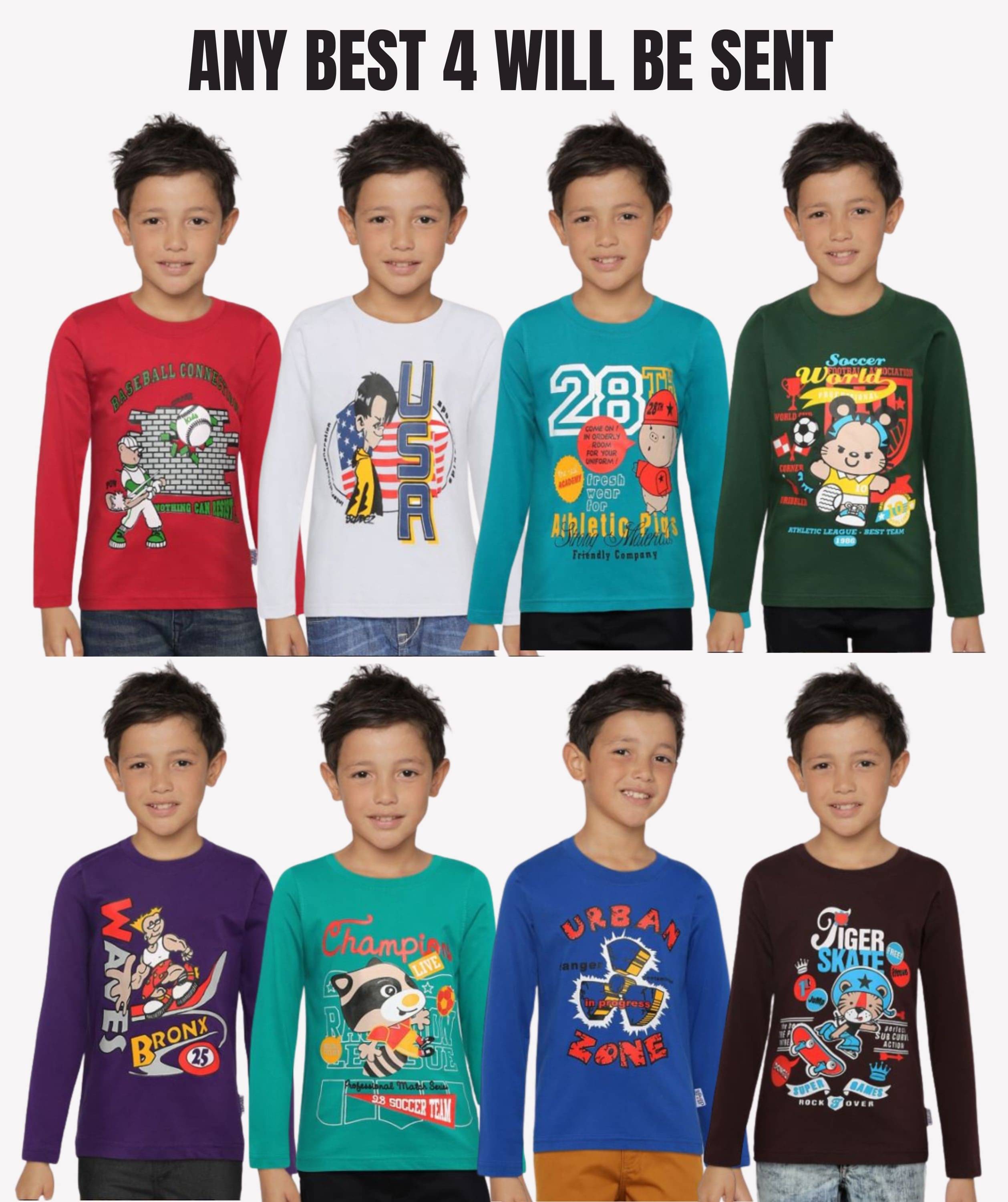     			Belive in yourself Pack of 4 Boys Cotton T-Shirt ( Multicolor 4 )
