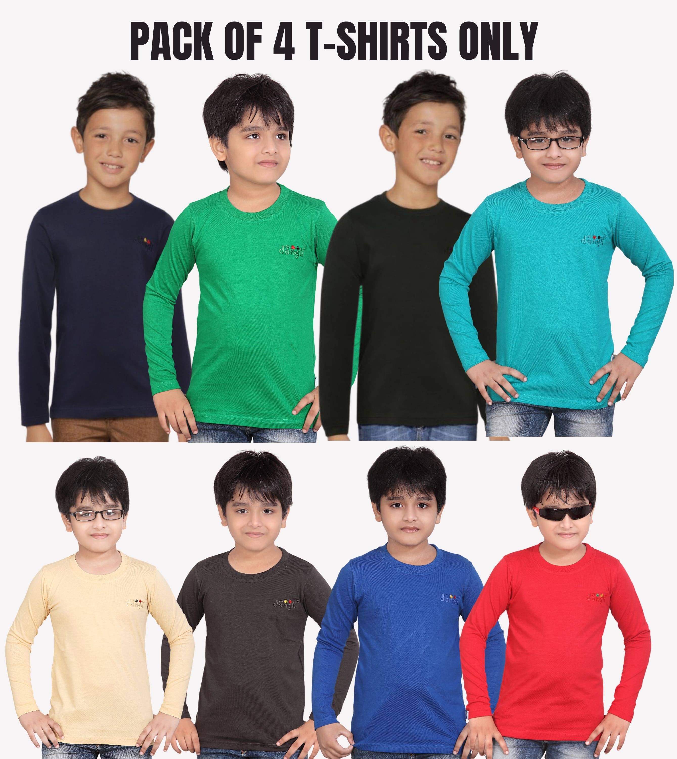     			Belive in yourself Pack of 4 Boys Cotton T-Shirt ( Multicolor 1 )