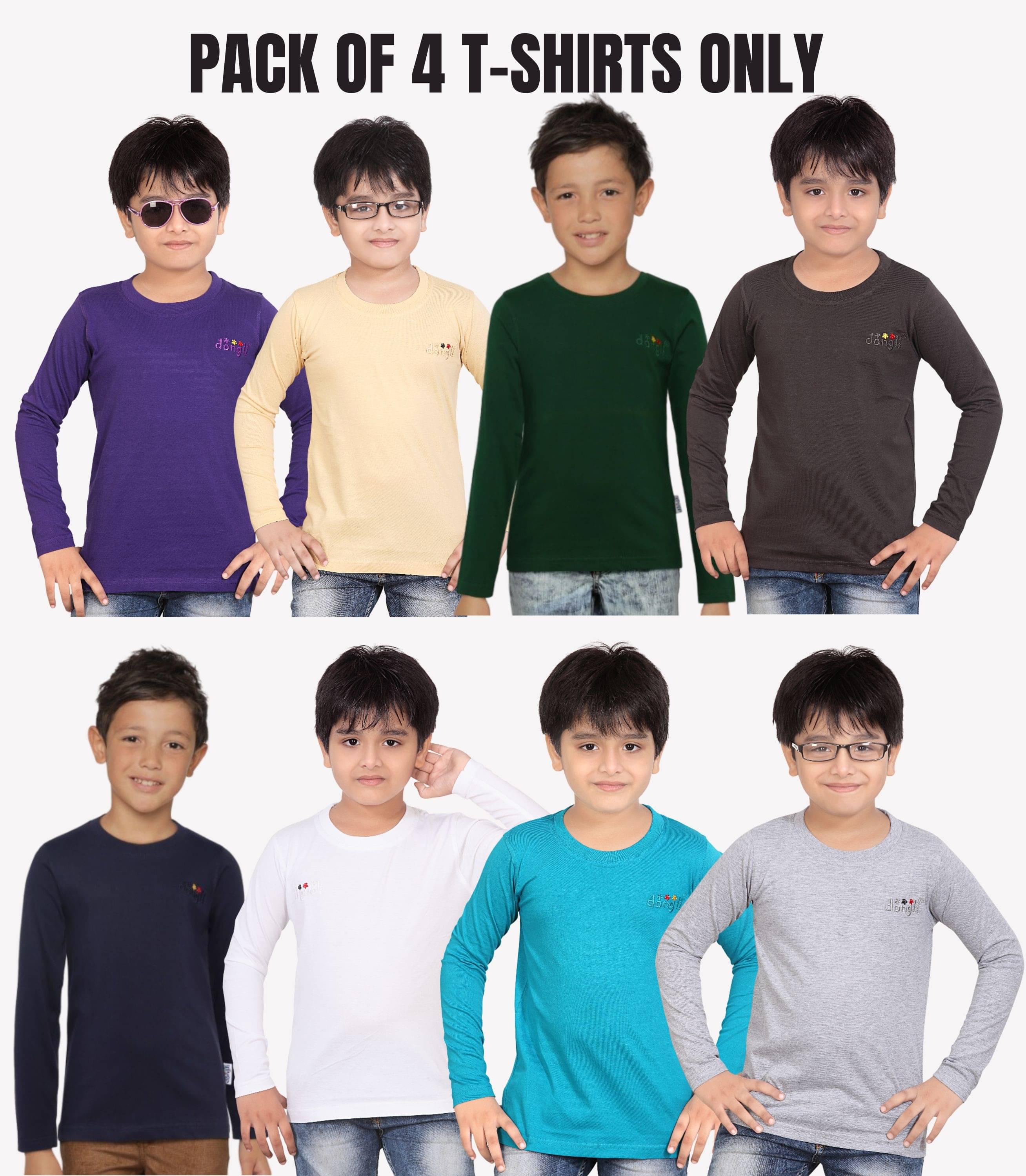     			Belive in yourself Pack of 4 Boys Cotton T-Shirt ( Multicolor 2 )
