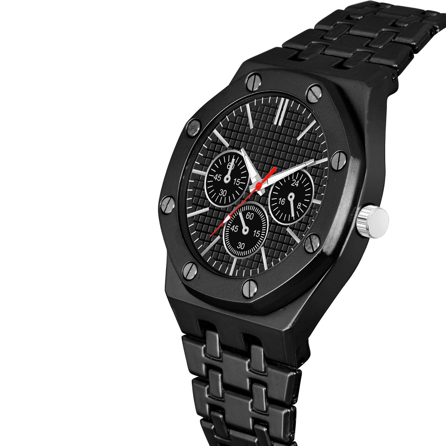     			DoubleRun Black Metal Analog Men's Watch
