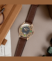 DoubleRun Brown Leather Analog Men's Watch
