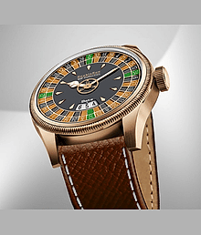 DoubleRun Brown Leather Analog Men's Watch
