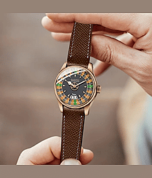 DoubleRun Brown Leather Analog Men's Watch