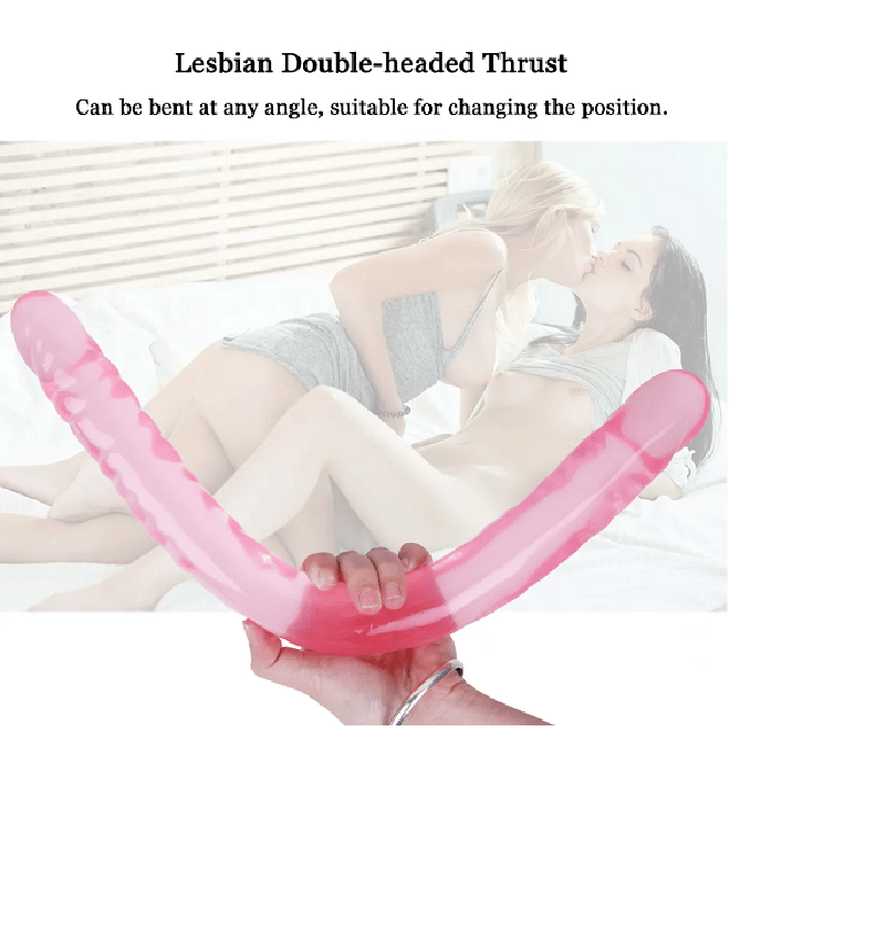 Jelly Double dong Double-Ended Penetration Dildo Strap On Dual Realistic Sex Toys For Lesbean  Woman By KamYog