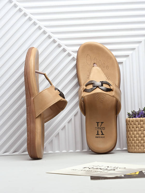     			KARADDI Beige Women's Flats