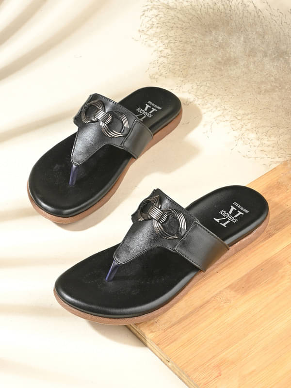     			KARADDI Black Women's Flats
