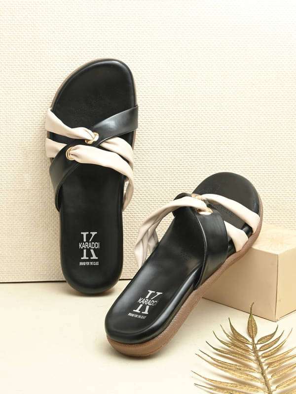    			KARADDI Black Women's Flats