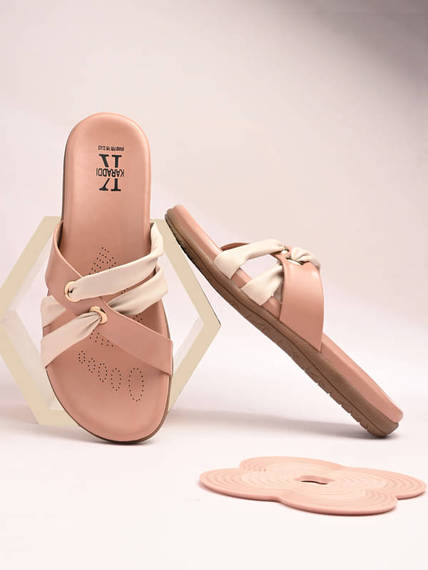     			KARADDI Peach Women's Flats