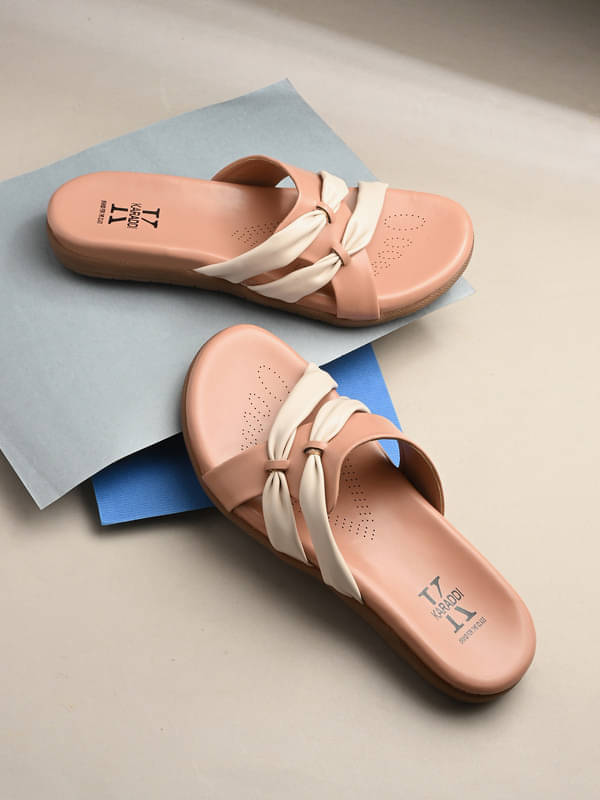     			KARADDI Peach Women's Flats