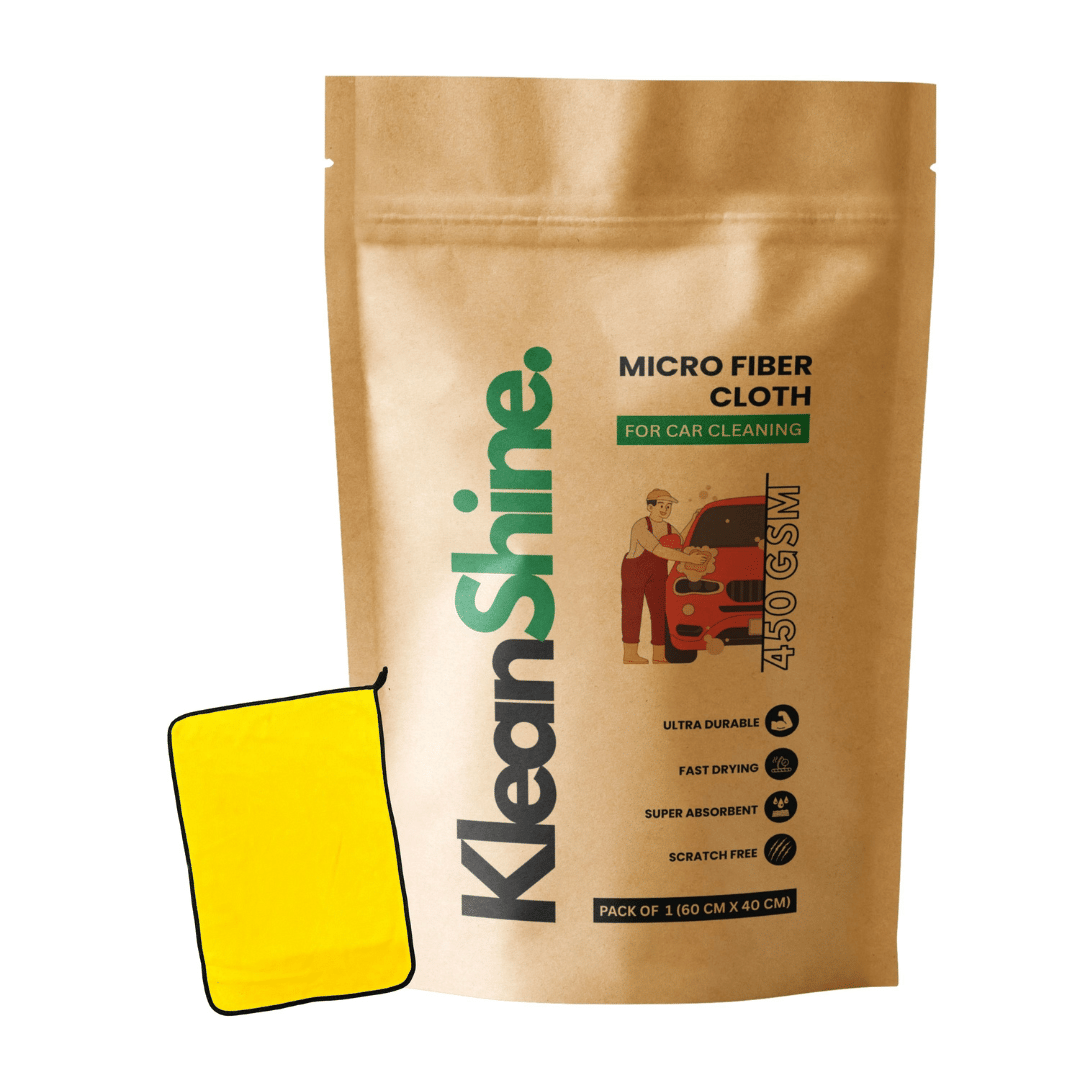 KLEANSHINE Yellow 450 GSM Microfiber Cloth For Automobile ( Pack of 1 )     			KLEANSHINE Yellow 450 GSM Microfiber Cloth For Automobile ( Pack of 1 )