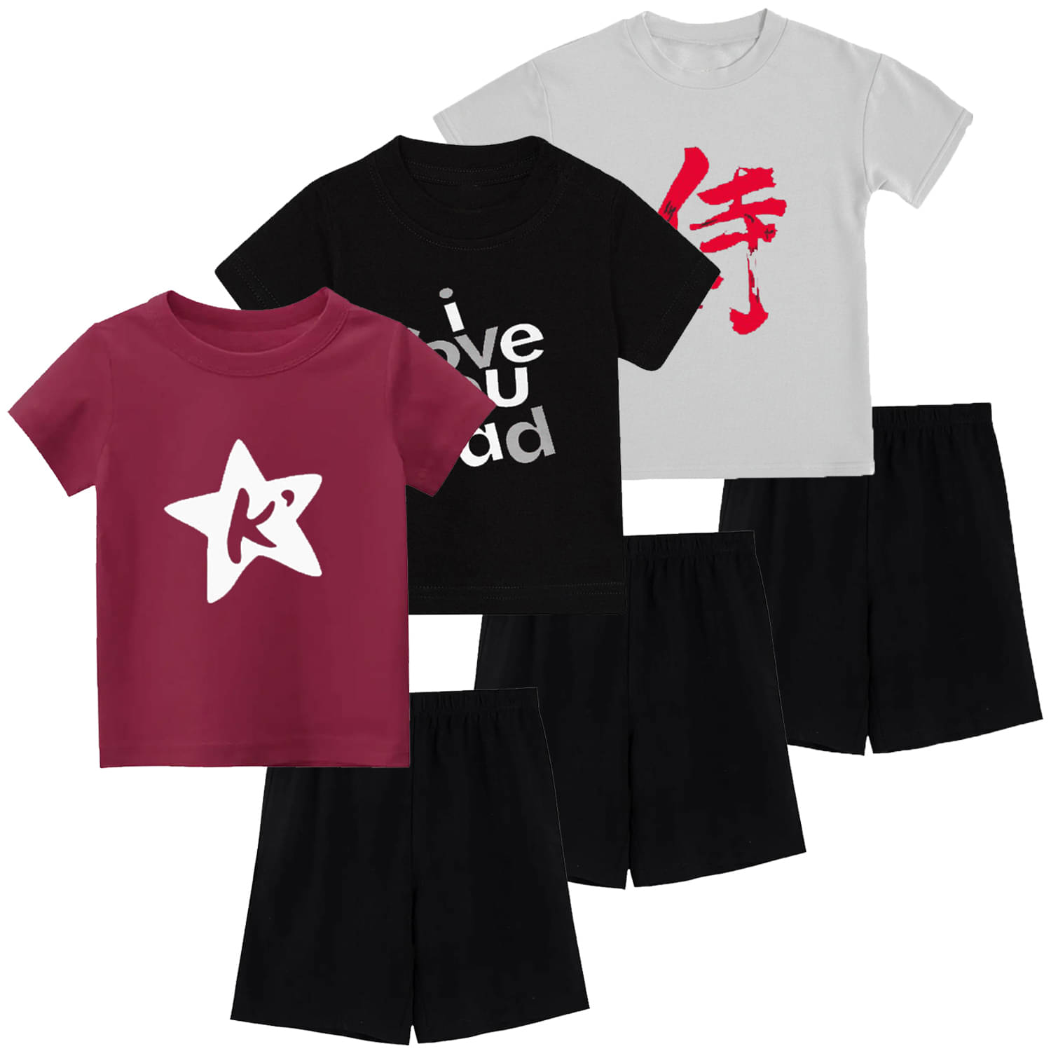     			Neduvel Pack of 3 Unisex Cotton T-Shirt & Shorts Set ( Multicolor 5 )
