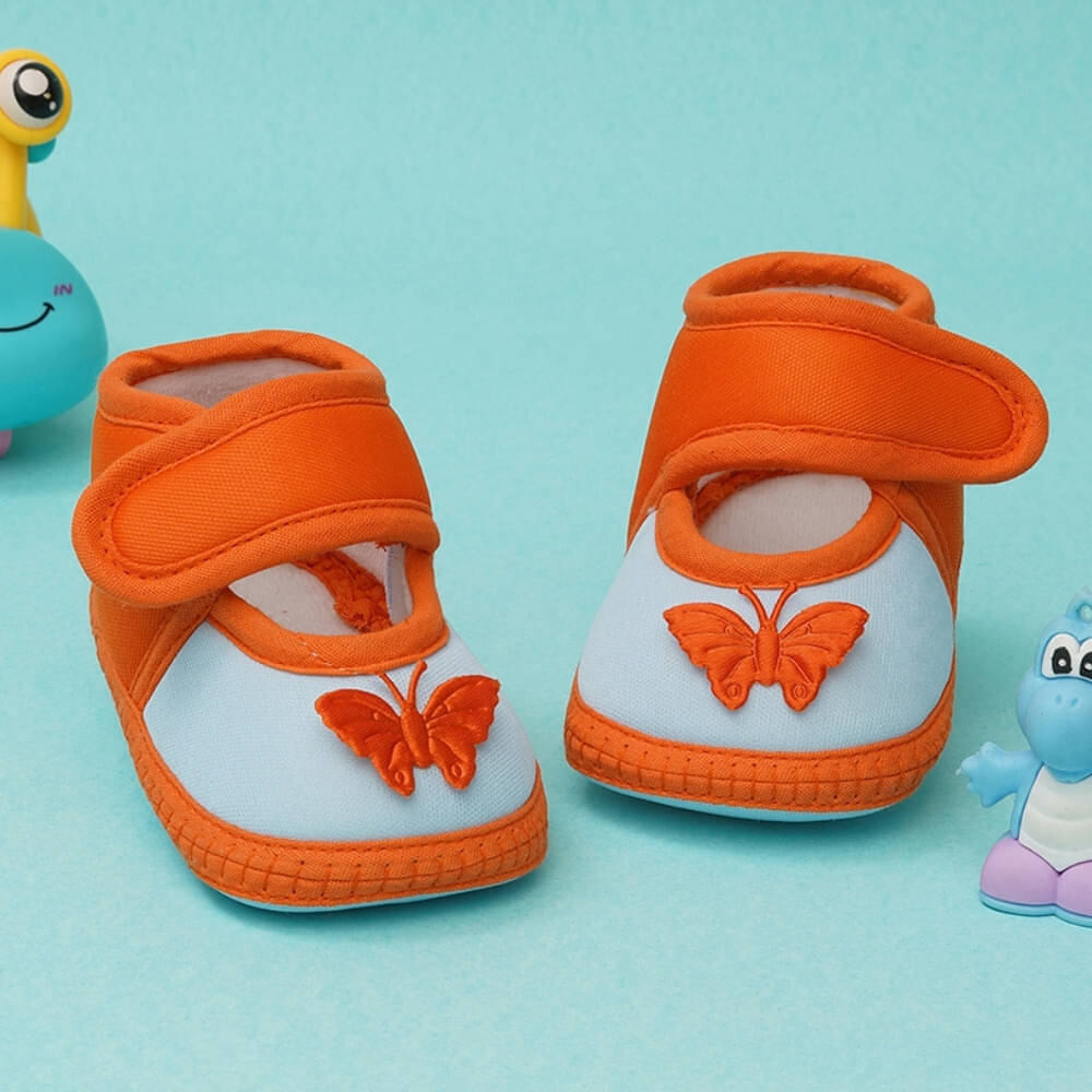     			Neska Moda - Orange Booties For Baby Girl 6-12 Months ( Pack of 1 )