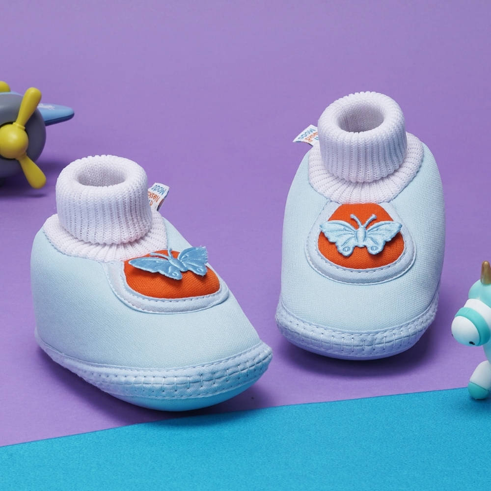     			Neska Moda - Orange Booties For Baby Boy & Baby Girl 6-12 Months ( Pack of 1 )