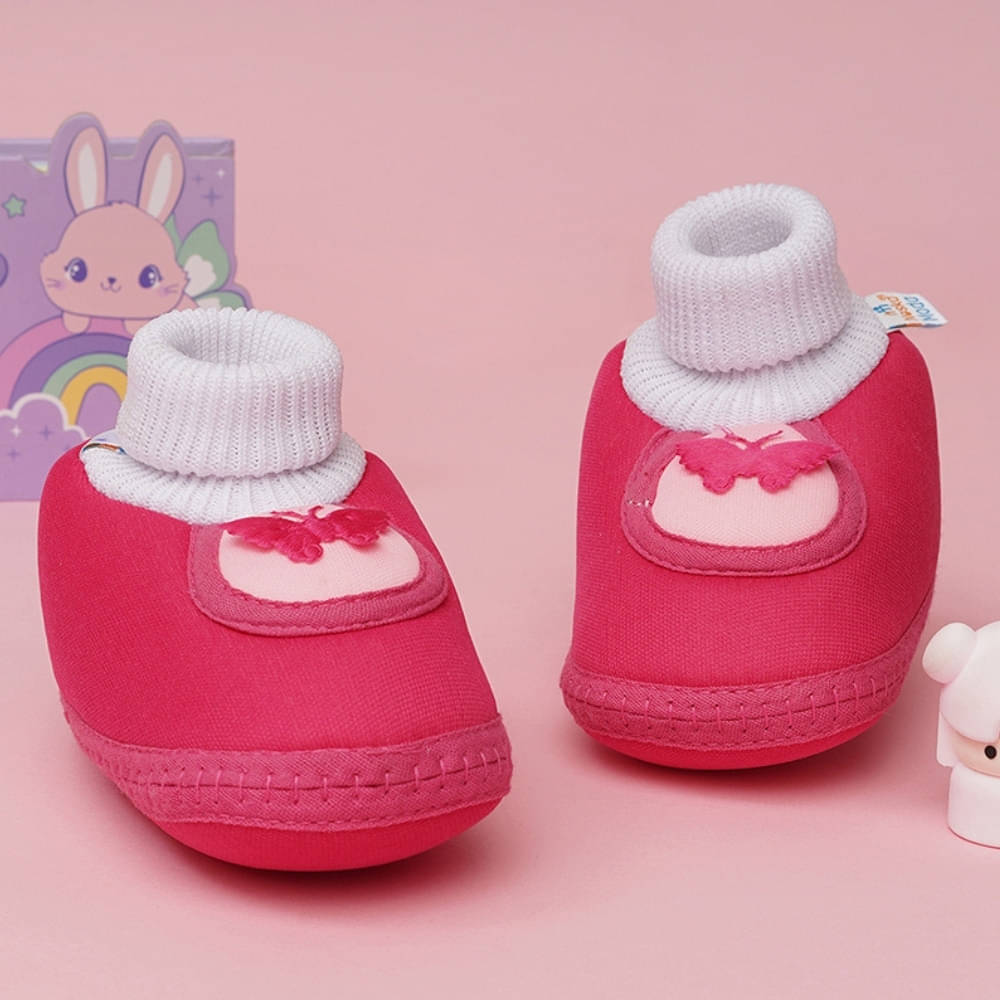     			Neska Moda - Pink Booties For Baby Boy & Baby Girl 6-12 Months ( Pack of 1 )