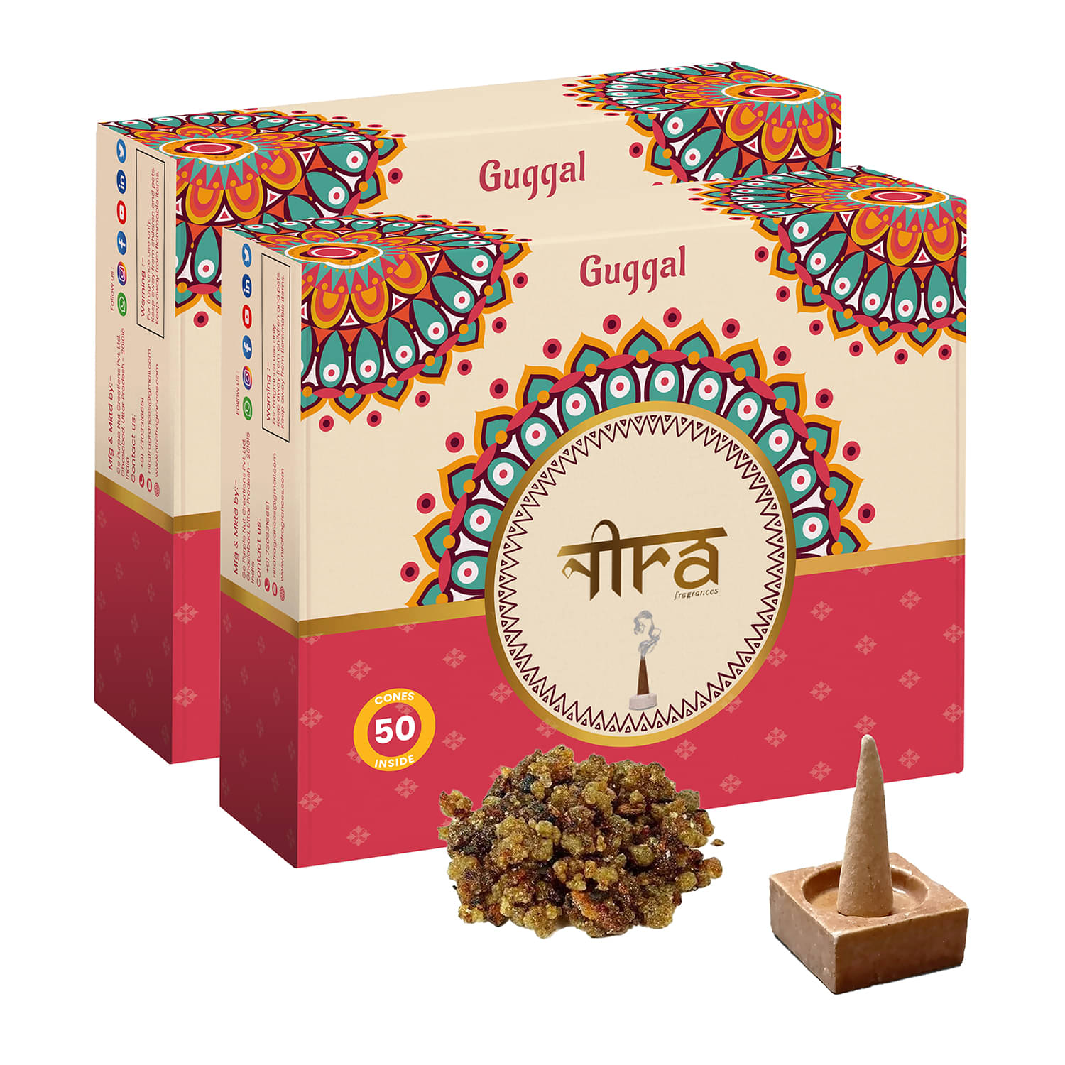 Nira Fragrances Incense Dhoop Cone Guggul 100 Pieces ( Pack of 2 ) Nira Fragrances Incense Dhoop Cone Guggul 100 Pieces ( Pack of 2 )