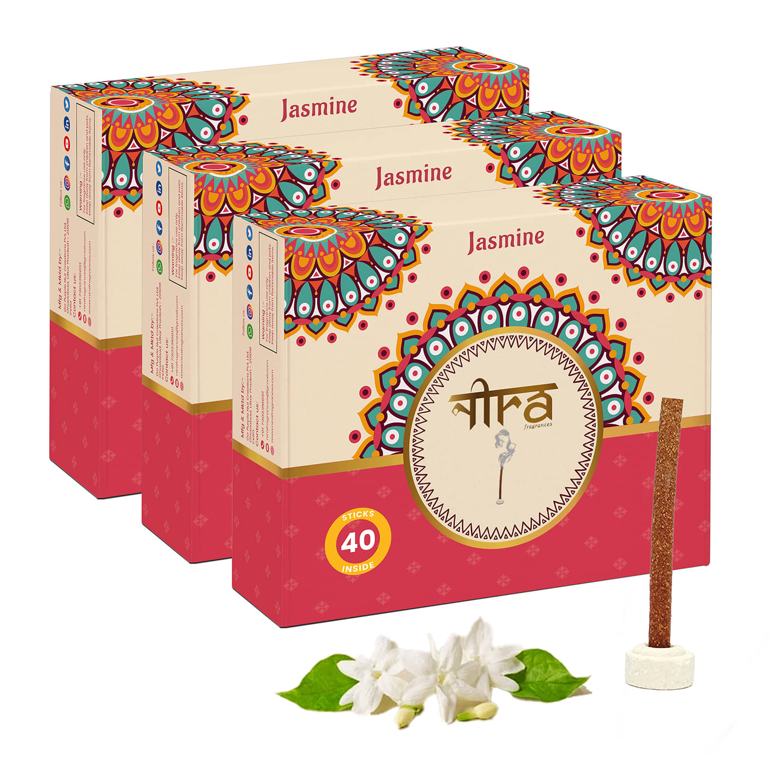 Nira Fragrances Incense Dhoop Sticks Jasmine 120 Pieces ( Pack of 3 ) Nira Fragrances Incense Dhoop Sticks Jasmine 120 Pieces ( Pack of 3 )