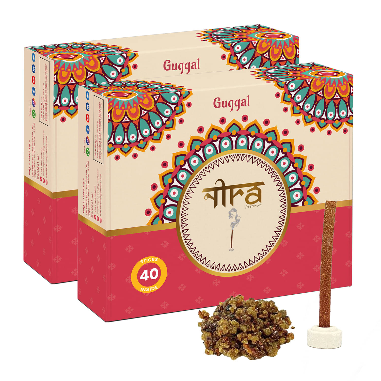 Nira Fragrances Incense Dhoop Sticks Guggul 80 Pieces ( Pack of 2 ) Nira Fragrances Incense Dhoop Sticks Guggul 80 Pieces ( Pack of 2 )