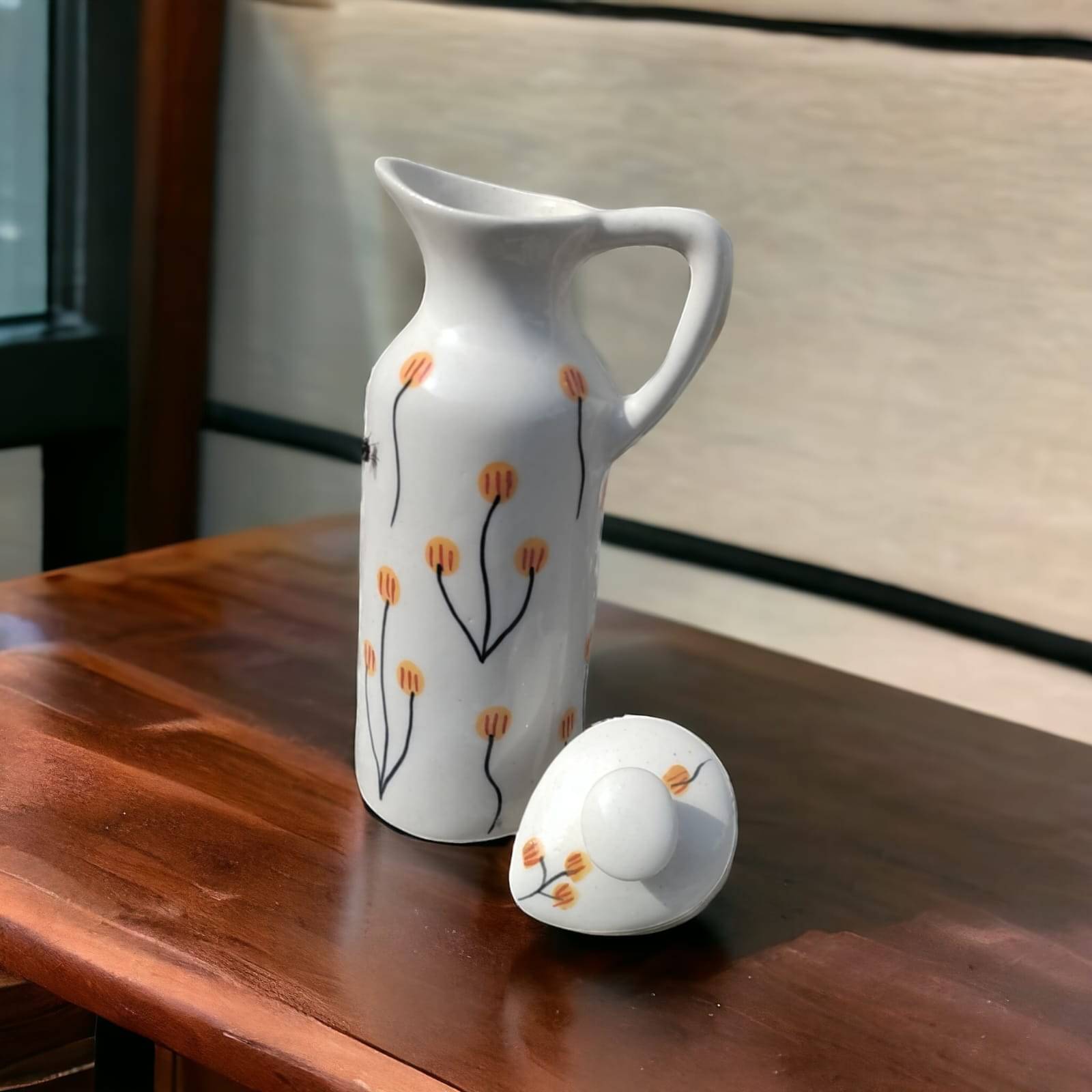 RAFOLEEN Oil Container Ceramic Off White Oil Container ( set of 1 ) RAFOLEEN Oil Container Ceramic Off White Oil Container ( set of 1 )