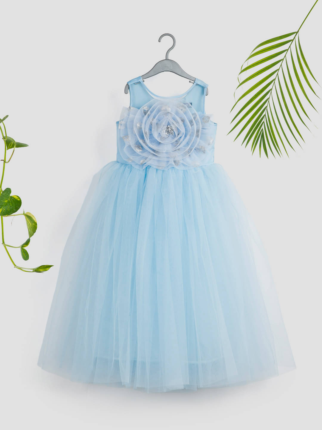     			Toy Balloon Kids Net Gown For Girls ( Pack of 1 , Light Blue )