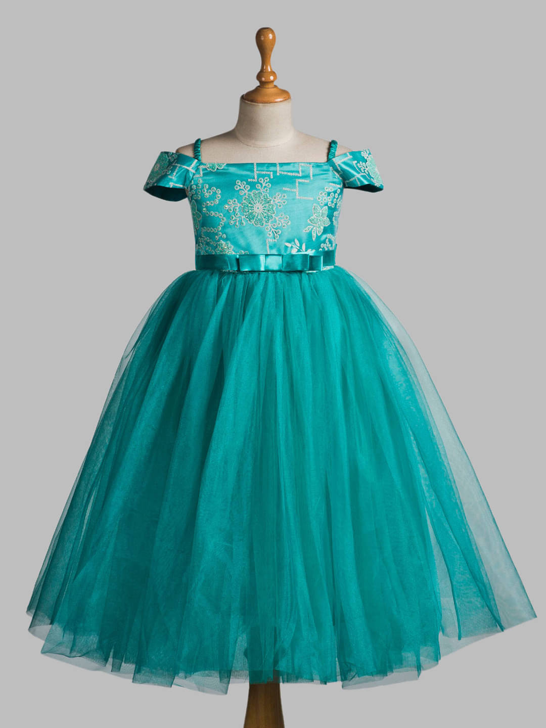 Toy Balloon Kids Net Gown For Girls ( Pack of 1 , Turquoise ) Toy Balloon Kids Net Gown For Girls ( Pack of 1 , Turquoise )