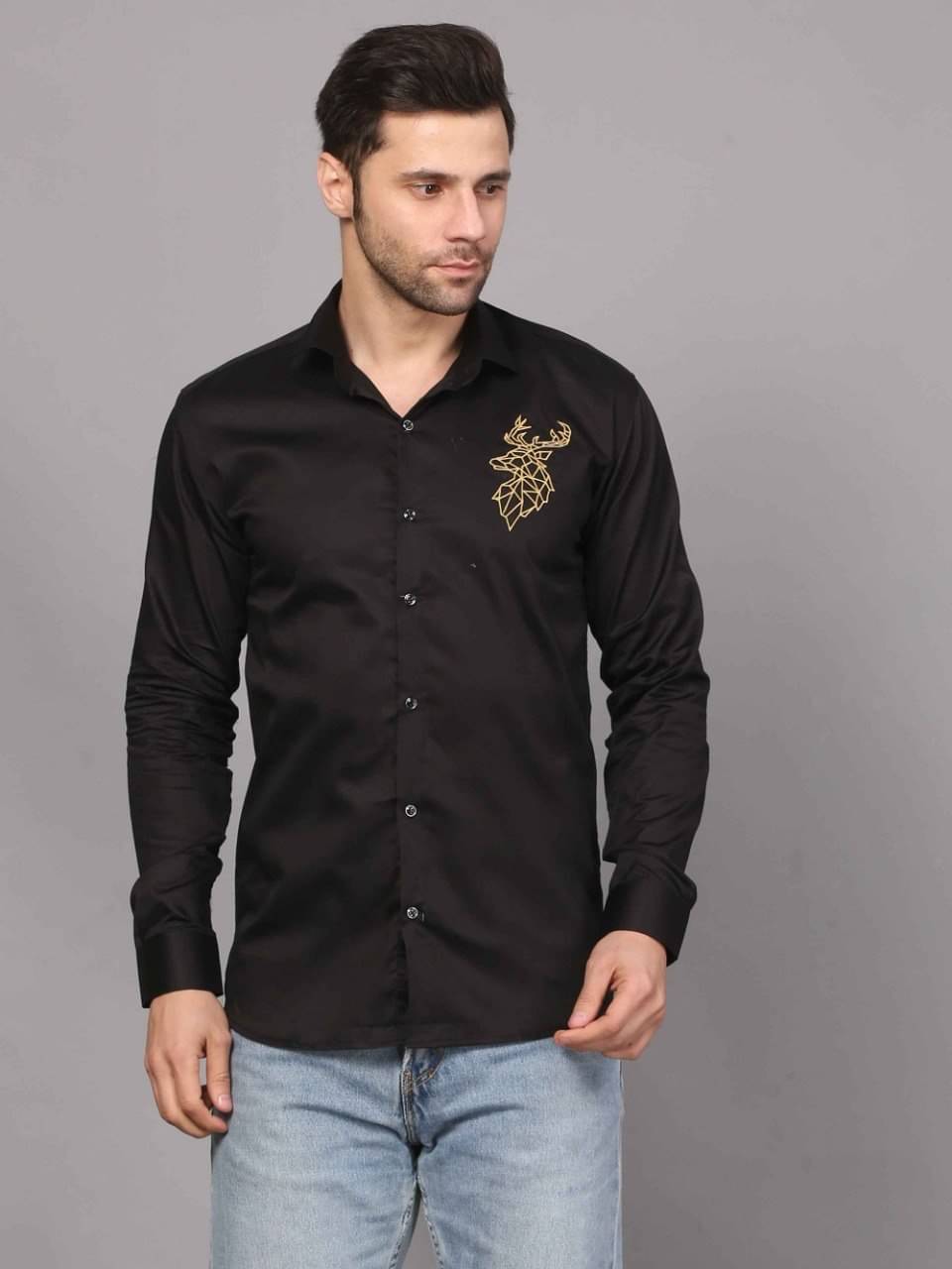 bluecorp enterprise Cotton Blend Regular Fit Solids Full Sleeves Men's Casual Shirt - Black ( Pack of 1 ) bluecorp enterprise Cotton Blend Regular Fit Solids Full Sleeves Men's Casual Shirt - Black ( Pack of 1 )
