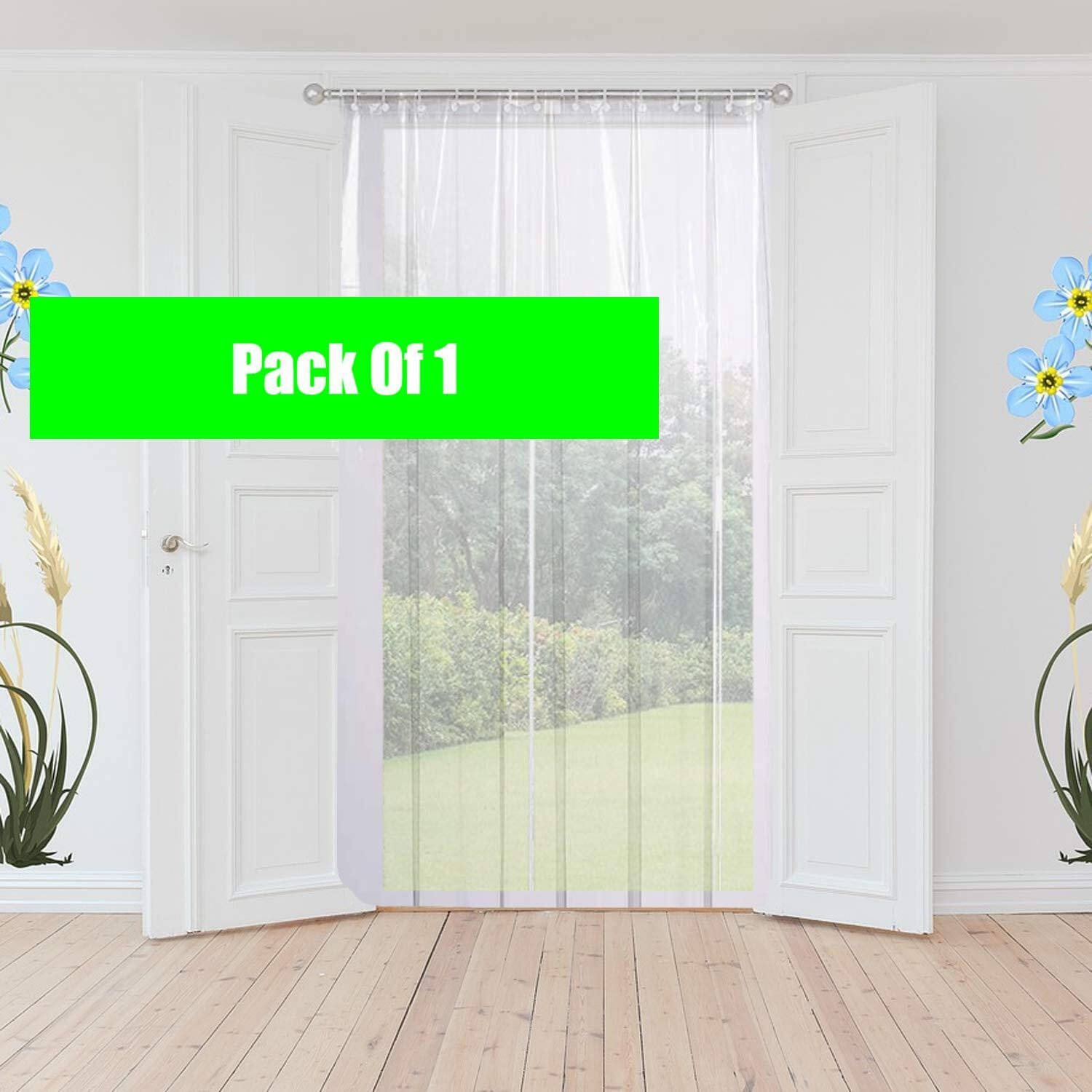 mopak decor Solid Semi-Transparent Eyelet Curtain 5 ft ( Pack of 1 ) - White mopak decor Solid Semi-Transparent Eyelet Curtain 5 ft ( Pack of 1 ) - White