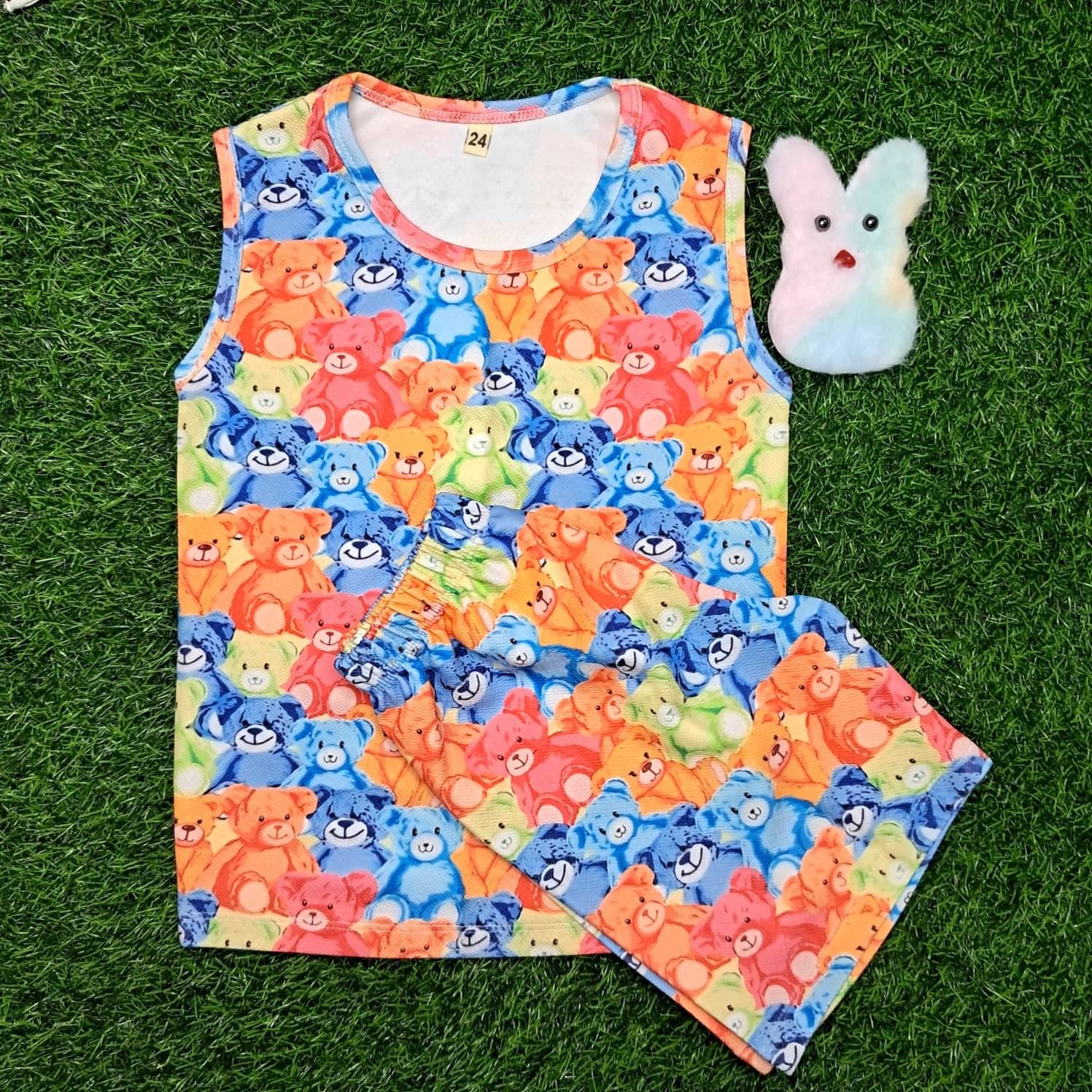 s muktar garments Pack of 1 Unisex Cotton Blend T-Shirt & Shorts Set ( Multicolor ) s muktar garments Pack of 1 Unisex Cotton Blend T-Shirt & Shorts Set ( Multicolor )