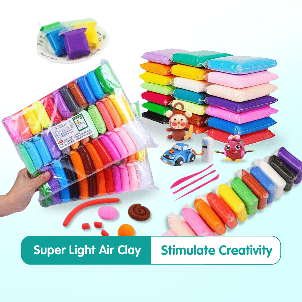 12 Color/Set Light Clay Air Dry Polymer Plasticine Modelling Clay Super Light DIY Soft Creative Handgum Educational Clay Toys 12 Color/Set Light Clay Air Dry Polymer Plasticine Modelling Clay Super Light DIY Soft Creative Handgum Educational Clay Toys