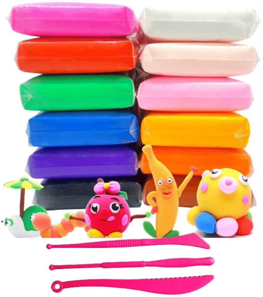     			12 Pcs of Super Clay Coulors aair Dry Clay. Super Light Dry Clay for Model AAir Dry Clay Fun Toy, Creative & Crafts, Gift for Kids