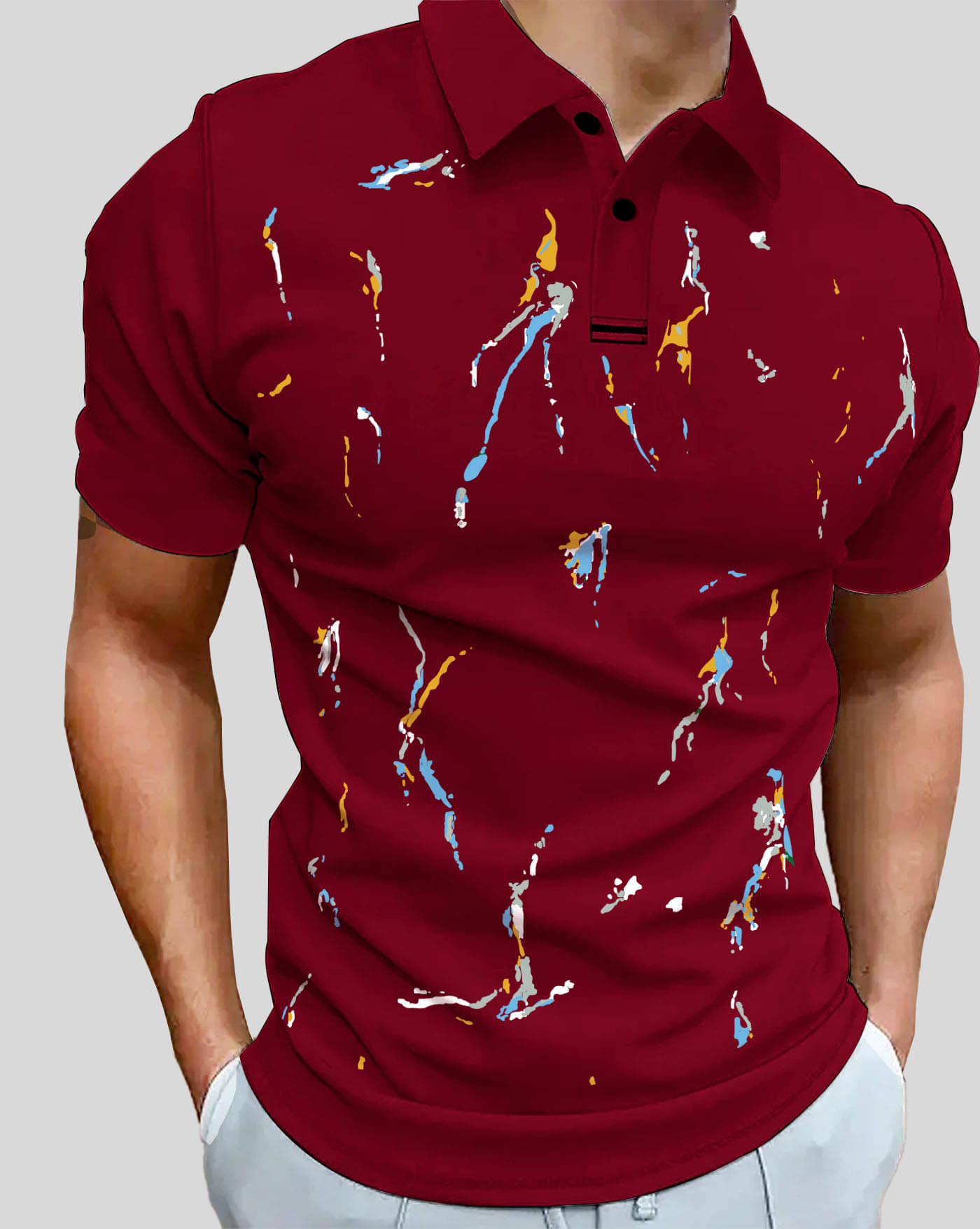AUSK Men Cotton Blend Regular Fit Printed Polo T Shirt ( Maroon ) AUSK Men Cotton Blend Regular Fit Printed Polo T Shirt ( Maroon )