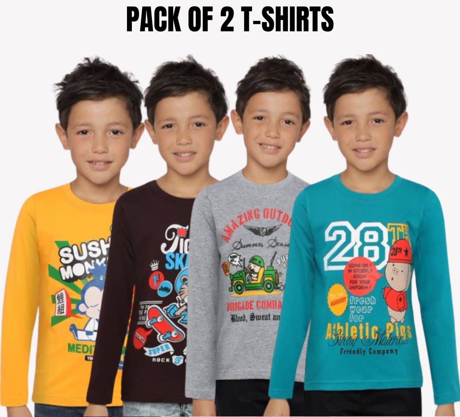     			Belive in yourself Pack of 2 Boys Cotton T-Shirt ( Multicolor 2 )