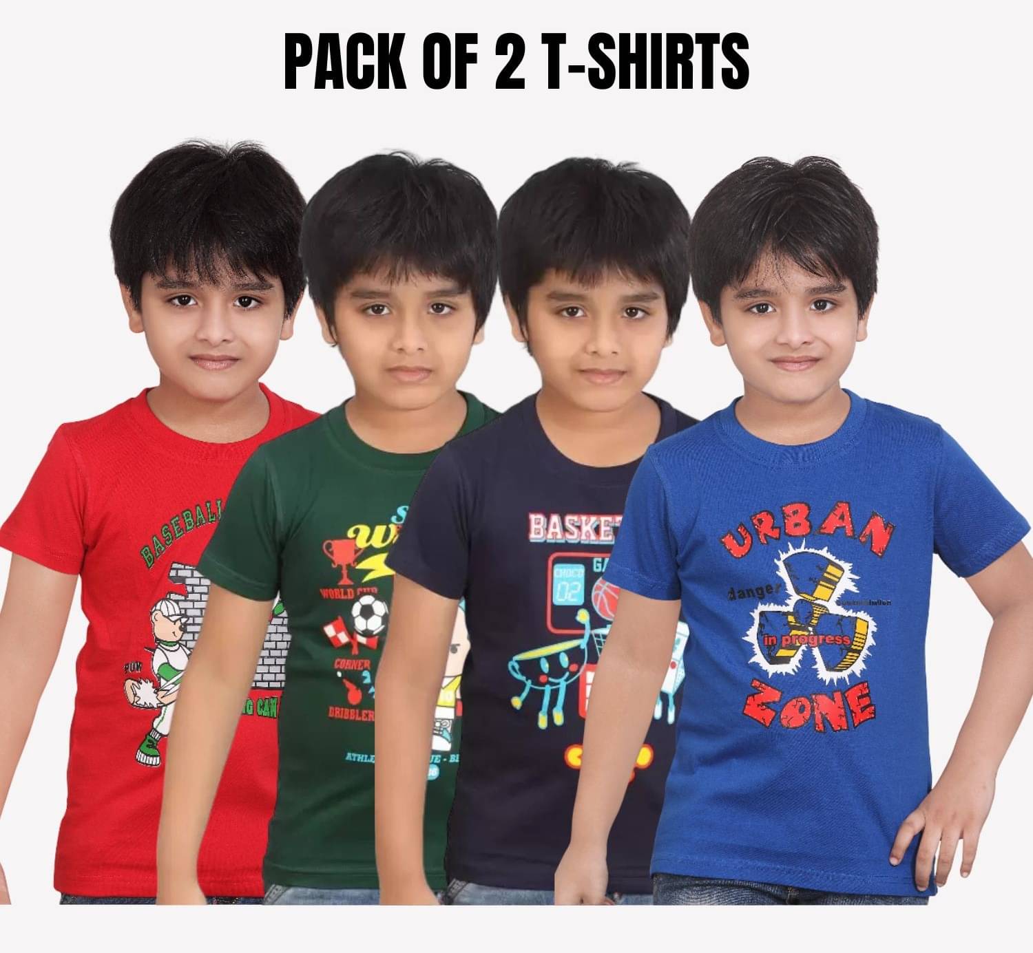     			Belive in yourself Pack of 2 Boys Cotton T-Shirt ( Multicolor 1 )