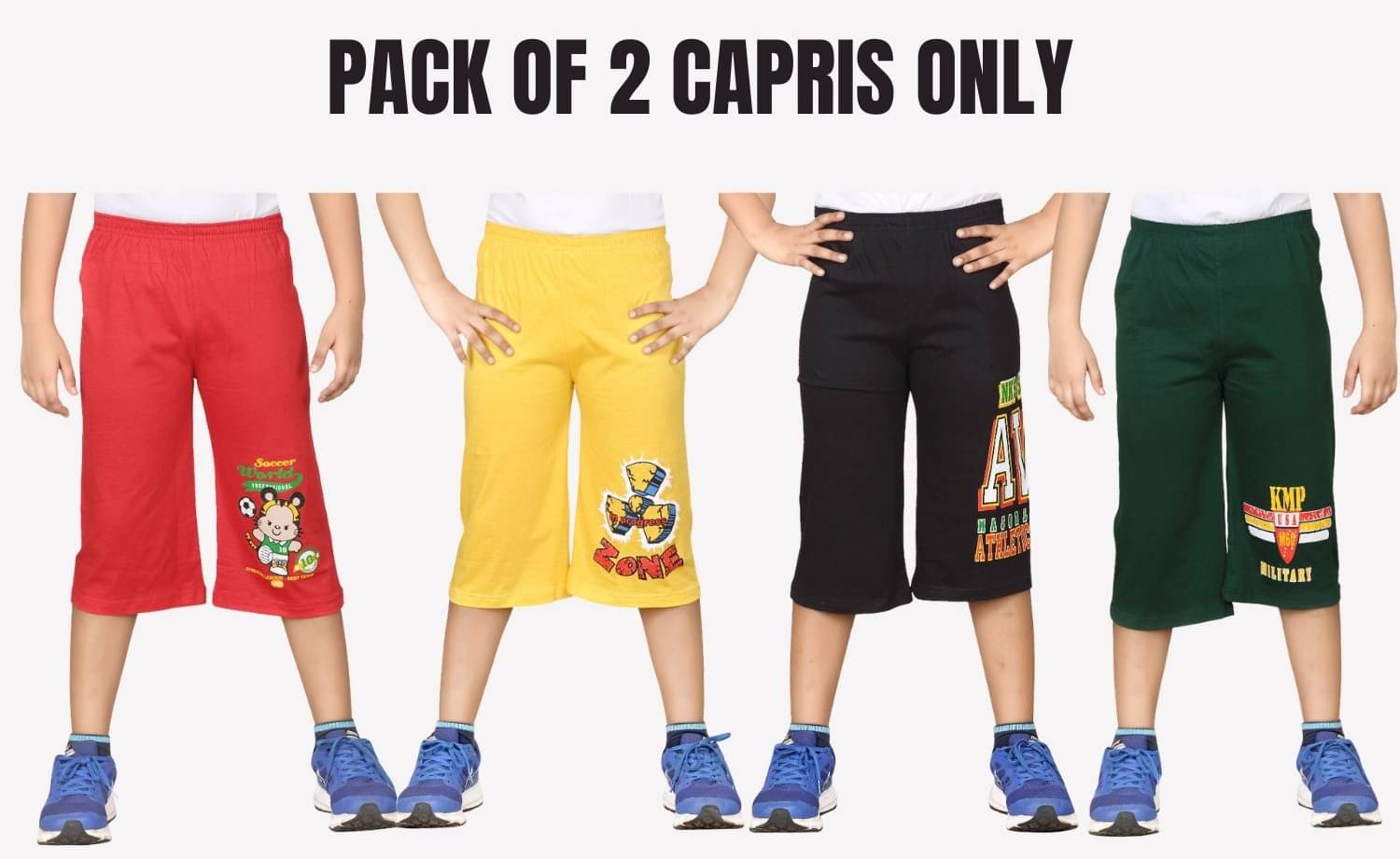     			Belive in yourself Pack of 2 Cotton Three-Fourth For Boys ( Multicolor 1 )