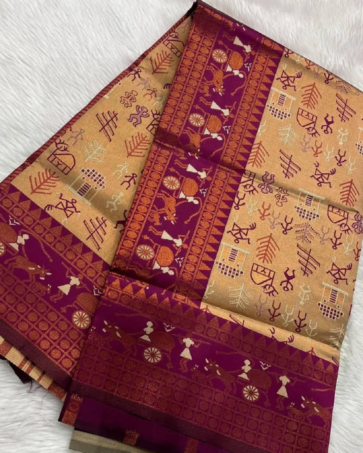     			ISARA Art Silk Solid Banarasi saree With Unstitched Blouse Piece ( Cream )