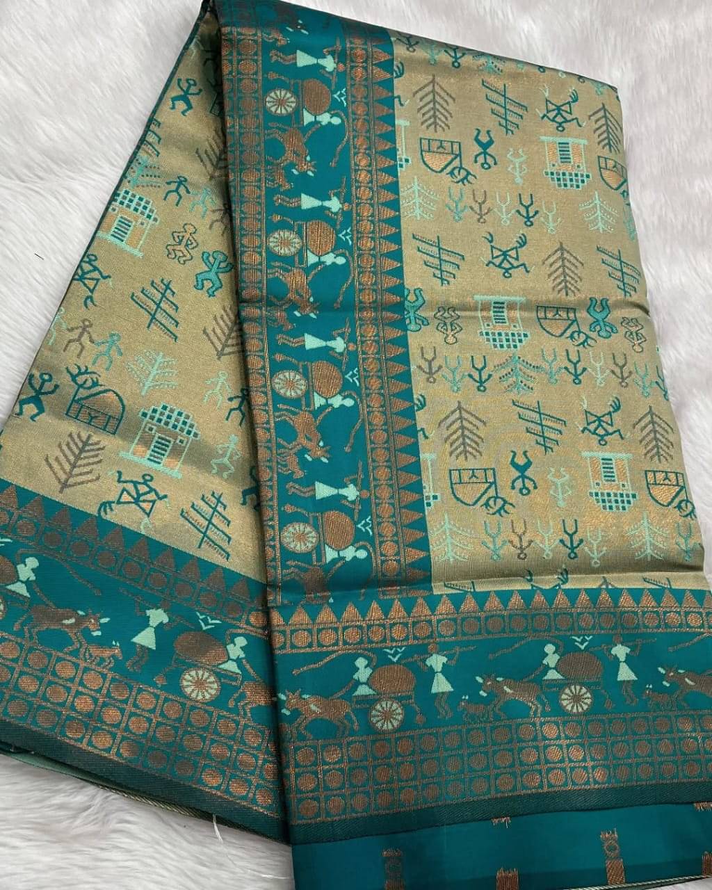     			ISARA Art Silk Solid Banarasi saree With Unstitched Blouse Piece ( Sea Green )
