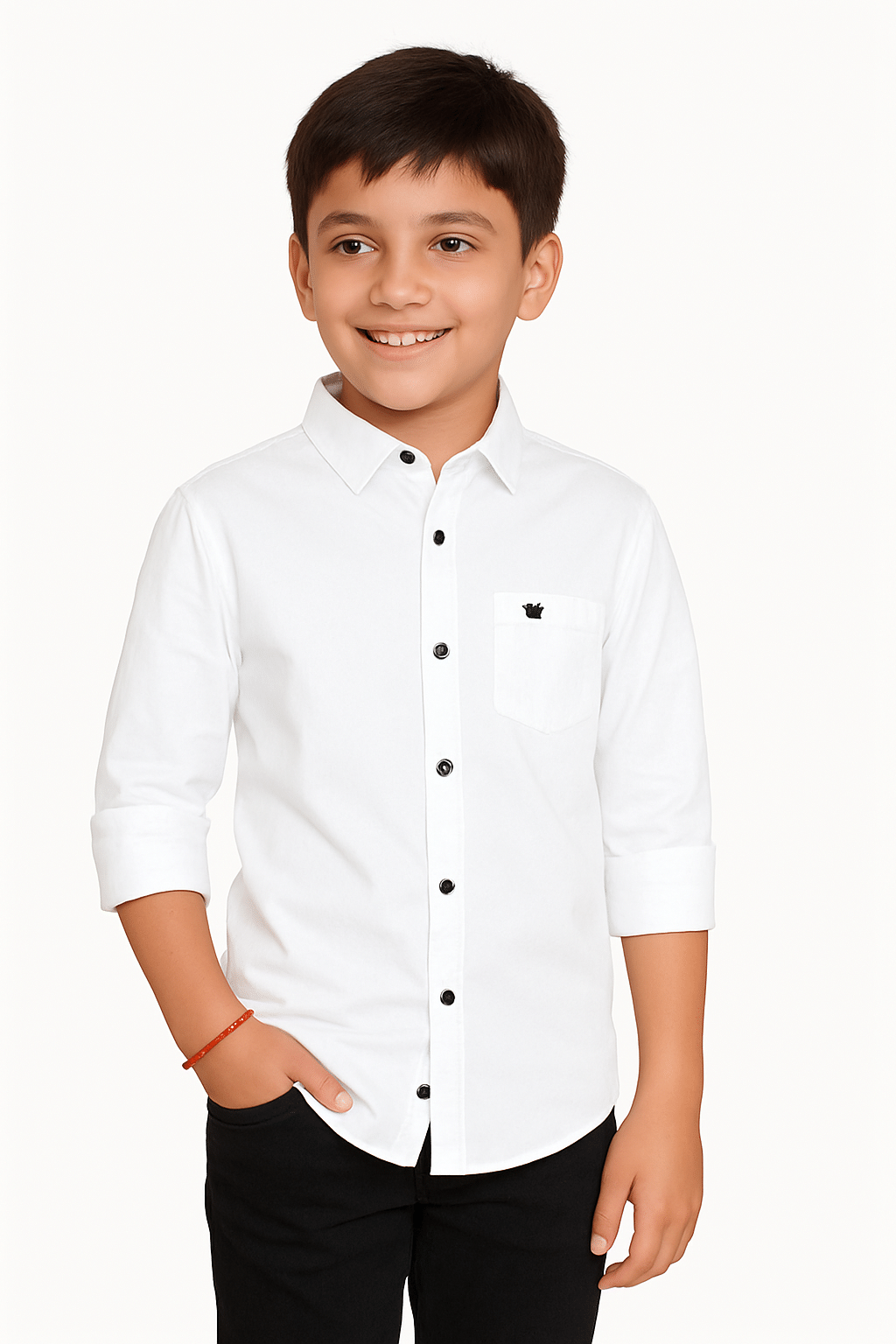    			JABAK CREATION Pack of 1 Boys Cotton Blend Full Sleeves Shirt ( White )