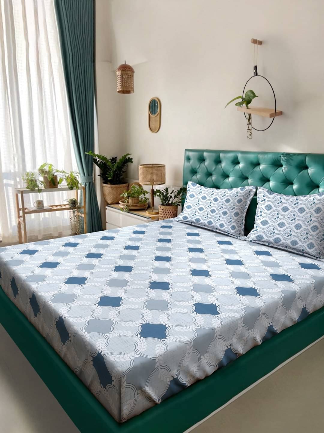 Klotthe Cotton 1 Double King Bedsheet with 2 Pillow Covers ( Blue ) Klotthe Cotton 1 Double King Bedsheet with 2 Pillow Covers ( Blue )