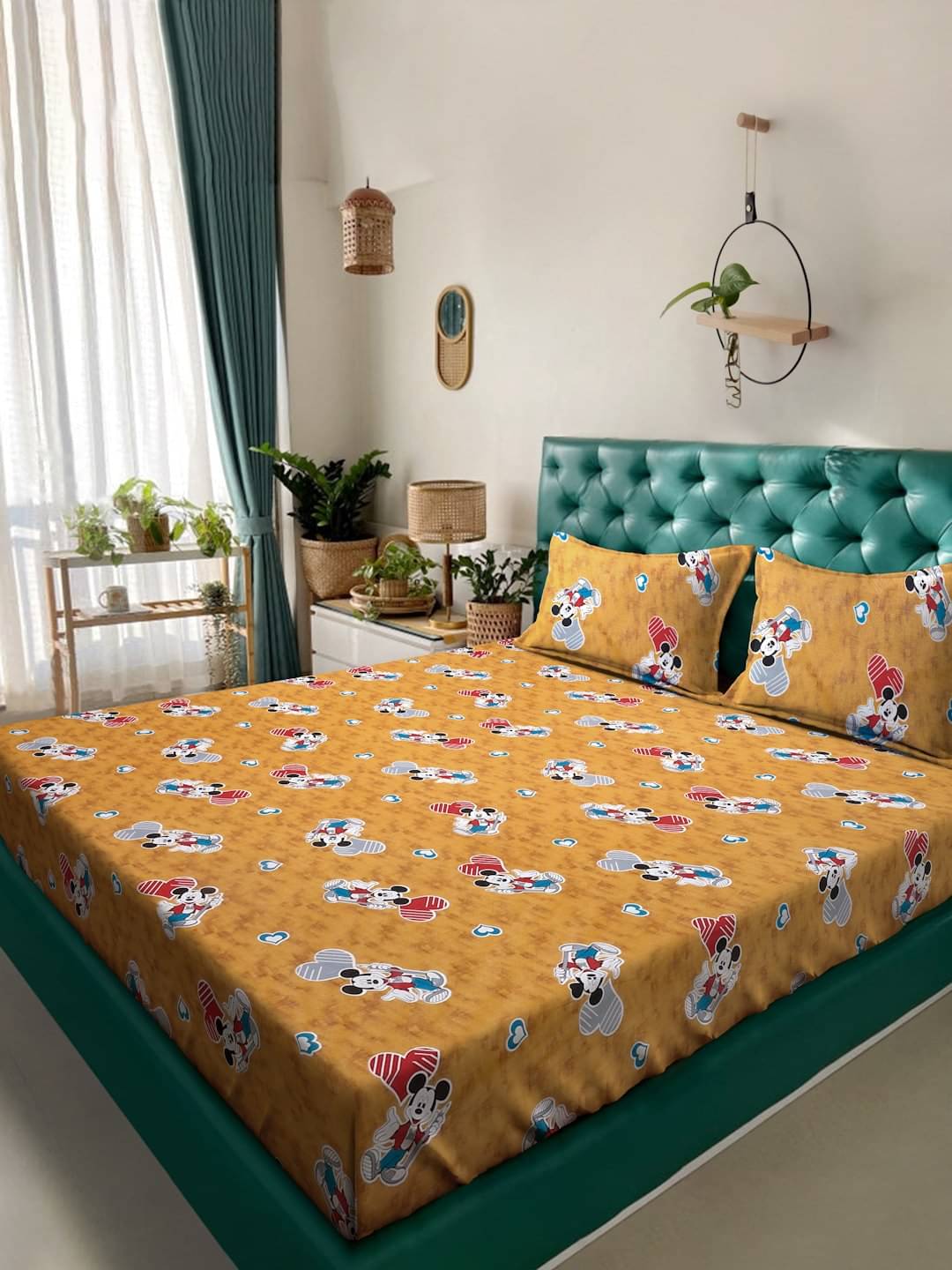 Klotthe Cotton 1 Double King Bedsheet with 2 Pillow Covers ( Mustard ) Klotthe Cotton 1 Double King Bedsheet with 2 Pillow Covers ( Mustard )