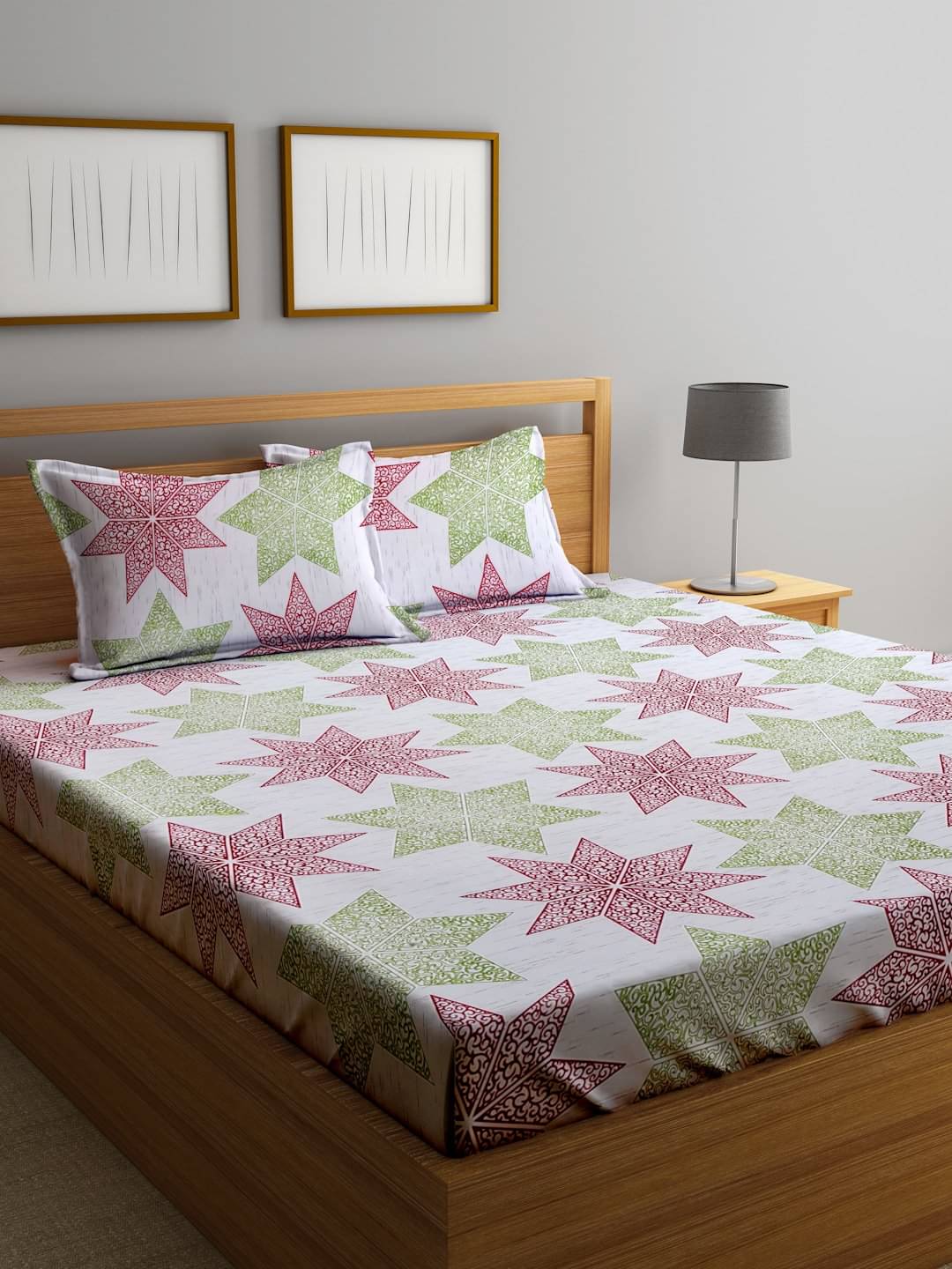 Klotthe Poly Cotton 1 Double King Bedsheet with 2 Pillow Covers ( Multicolor )     			Klotthe Poly Cotton 1 Double King Bedsheet with 2 Pillow Covers ( Multicolor )
